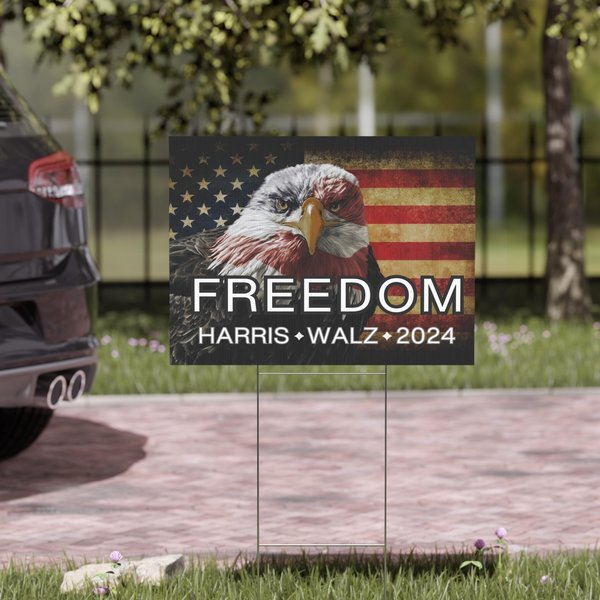 Freedom Harris Walz Yard Sign-image