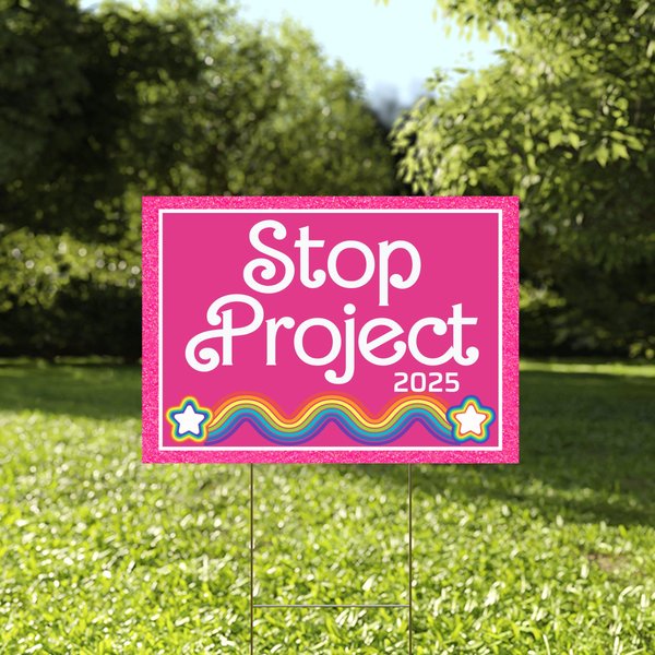 Stop Project 2025 Yard Sign, Harris Walz Sign, Kamala Harris Garden Sign-image