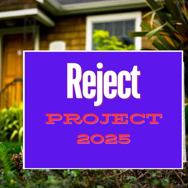 Yard Sign, Elect Harris Reject Project 2025 Patriotic Lawn Sign, Protest Sign-image