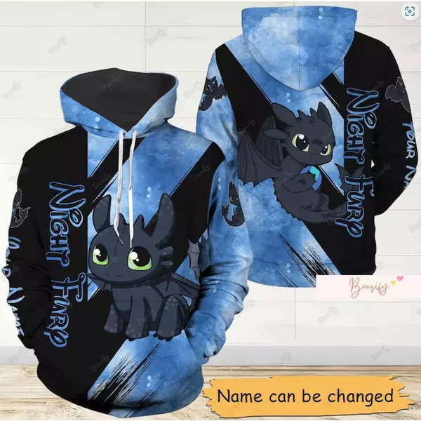 Night Fury How To Train Your Dragon 3D Hoodie-image