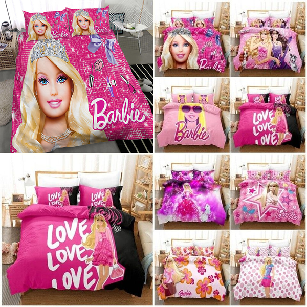 Barbie Doll Doona Quilt Cover Duvet Cover Pillowcase Bedding Set-image