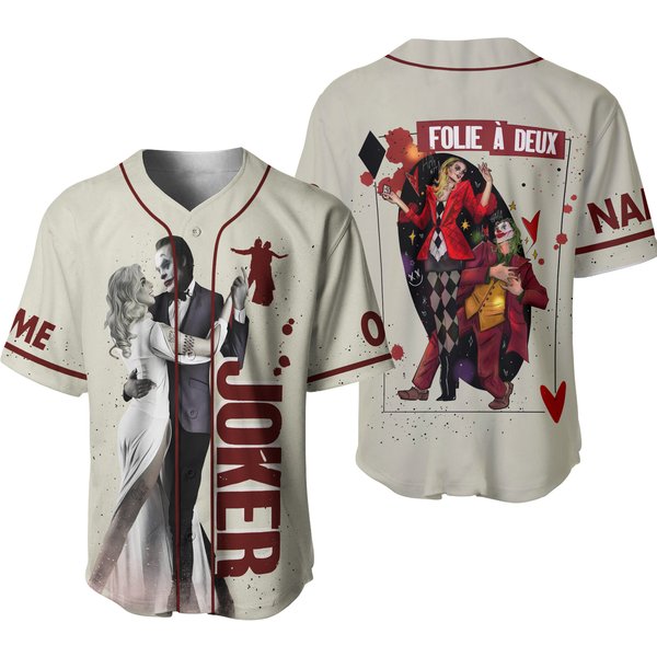 Personalized Joker Folie A Deux The Movie Baseball Jersey