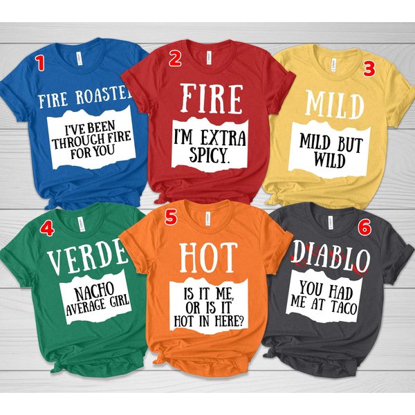 Group Hot Sauce Shirts, Matching Halloween Costume Party Shirt, Hot Sauce Costume-image