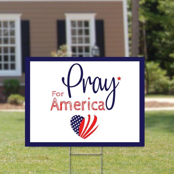 Pray For America Yard Sign - In God We Trust Yard Sign-image