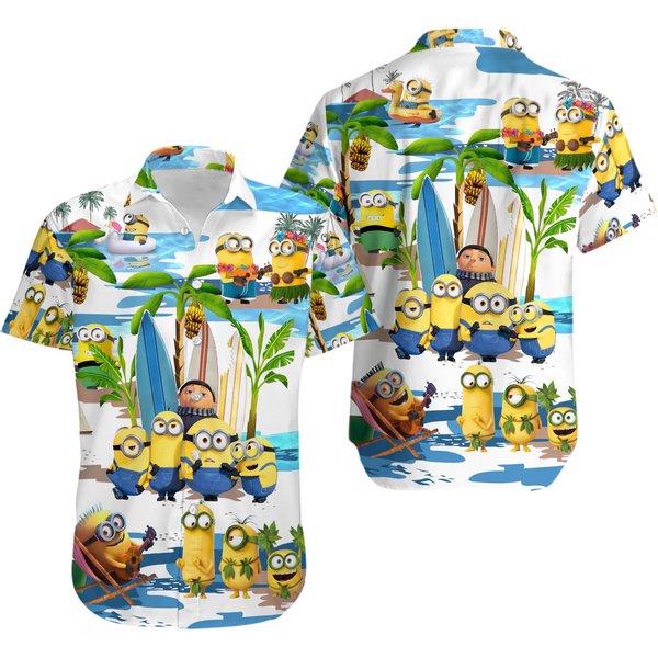 Summer Beach Minion Hawaiian Shirt-image