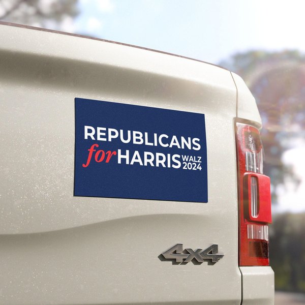 Republicans For Harris Walz Car Magnet, Harris For President