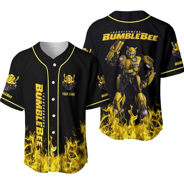 Bumblebee Robot Shirt, Bumblebee Baseball Jersey-image
