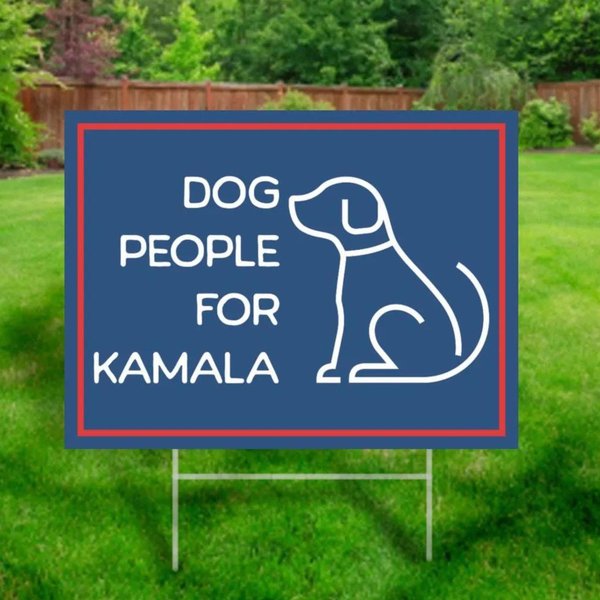 Dog People For Kamala Yard Sign, Fun Political Sign For Dog Lovers-image