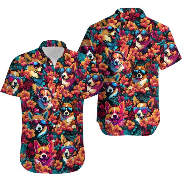 Corgi Hawaiian Summer Beach Shirt-image