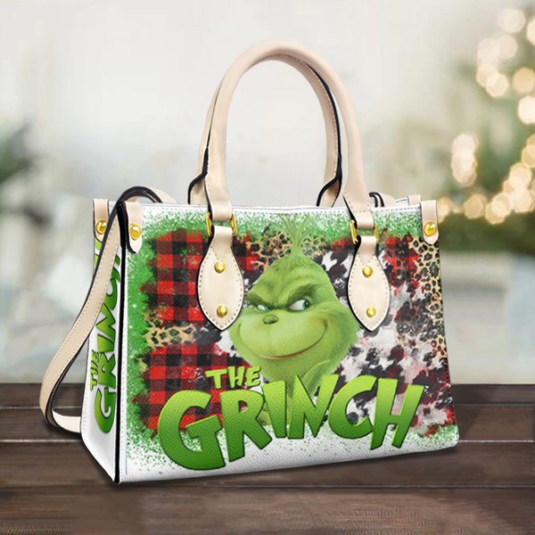 Funny Character Christmas Leather Bag, Funny Character Lover Handbag