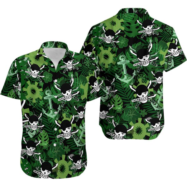 One Piece Themed Hawaiian Button Shirt-image