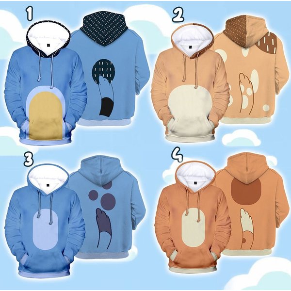 Blue Dog Family 3d Shirt, Family Costume Halloween 3d Hoodie