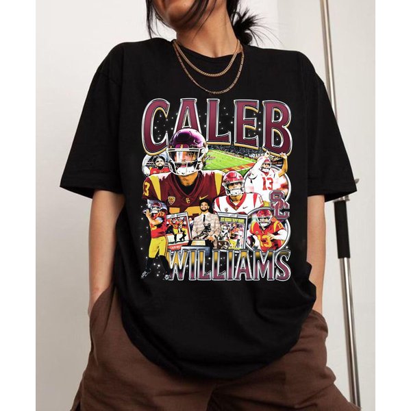 Vintage 90S Graphic Style Caleb Williams T-Shirt, Caleb Williams Shirt, Vintage Sport Tee-image