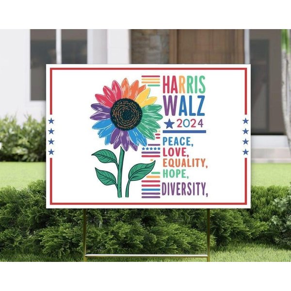 Harris Walz 2024 Yard Sign - Vote Kamala Harris Lawn Decoration-image
