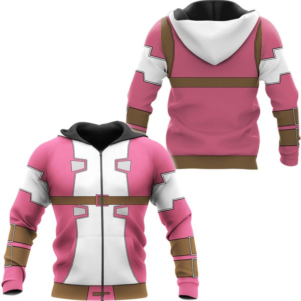 Gwenpool Cosplay Costume 3D Zip Hoodie, Super Hero Suit Halloween Costume Zip Hoodie-image