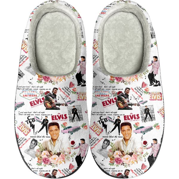 Elvis Presley Cozy Unisex Winter Slippers, Elvis Presley Music Winter Shoes-image