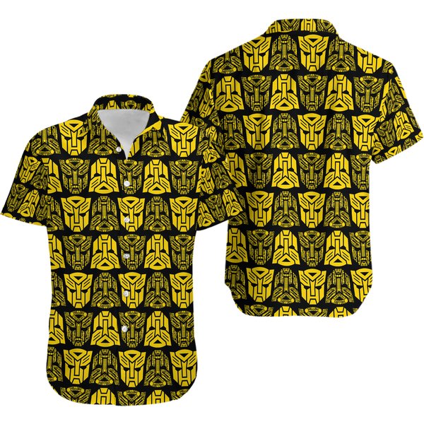 Transformers Hawaiian Button-Up Shirt For Fans-image