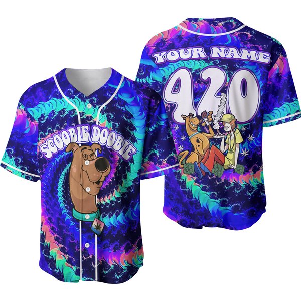 Personalized Scooby Doo Trippy Scoobie Doo Baseball Jersey-image