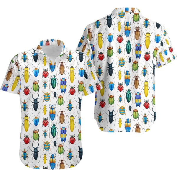Funny Bug Themed Aloha Men Hawaiian Shirt-image
