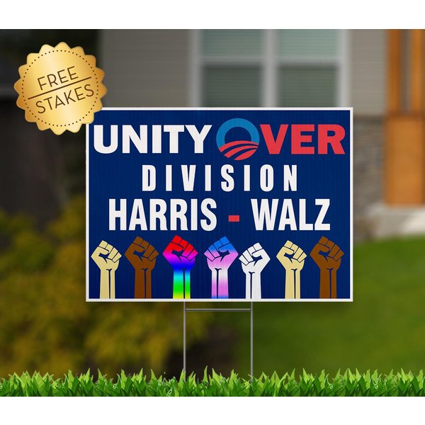 Unity Over Division Harris Walz Yard Sign-image
