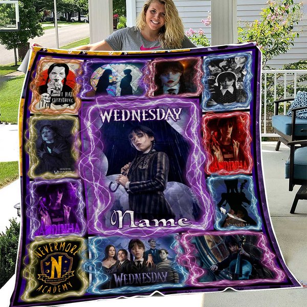 Personalized Wednesday Blanket, Blanket Gift Ideas, Custom Name Wednesday-image