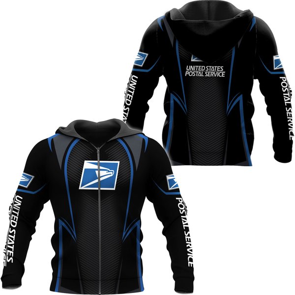 Postal Service Hoodie, Postal Worker 3d Printed Zip Hoodie