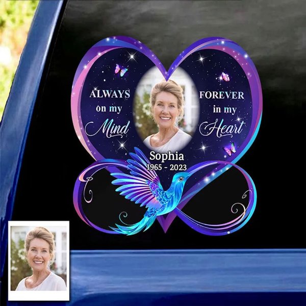 Personalized Memorial Custom Photo Decal - Always On My Mind Forever In My Heart-image