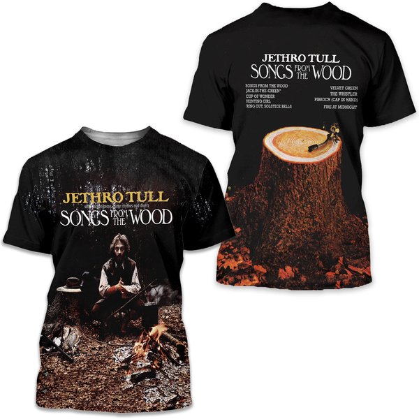 Rock Band Jethro Tull Songs From The Wood T-Shirt 3D, Music Lovers-image