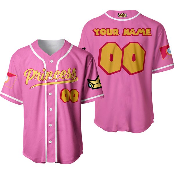 Princess Peach Mushroom Kingdom Princess Baseball Jersey-image