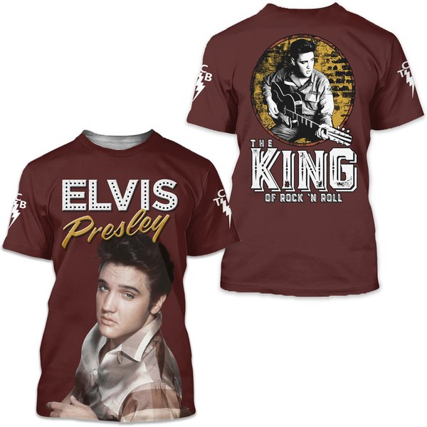 Elvis Presley King Of Rock 3D T-Shirt-image
