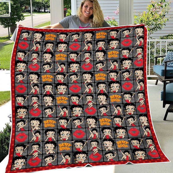 Betty Boop Sugar & Spice Bag Fleece Quilt Blanket-image