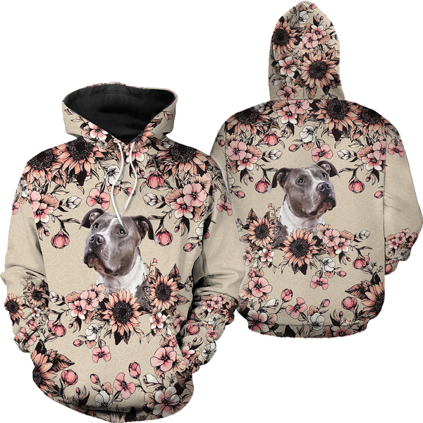 Pitbull Flower Hoodie Leggings Set-image