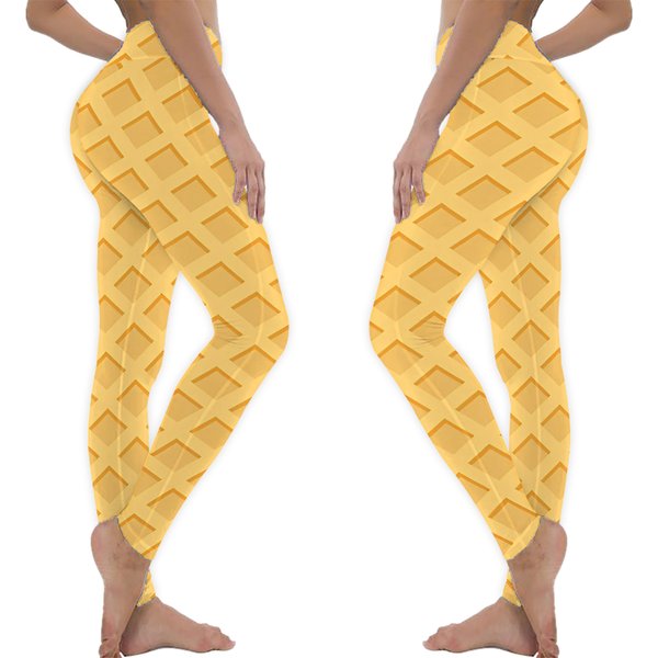Waffle Cone Leggings For Teens And Women, Ice Cream Cone Leggings