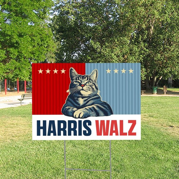Harris Walz 2024 Obviously Yard Sign, Coroplast Harris For President 2024-image