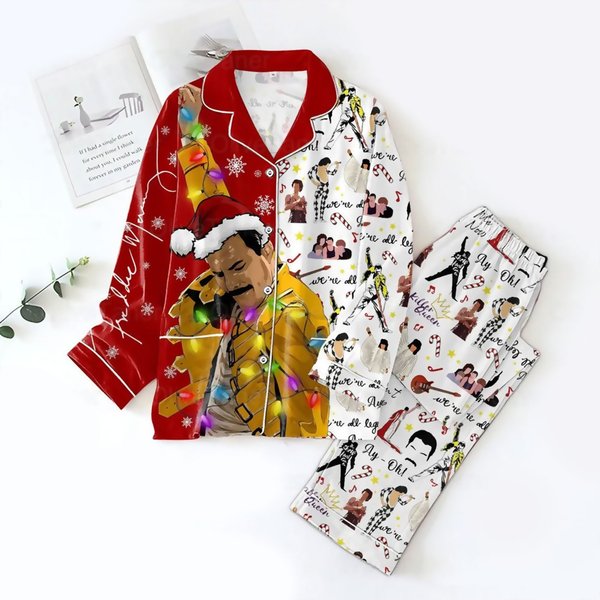 Christmas Queen Pajamas Set, Queen Rock Pj Set-image