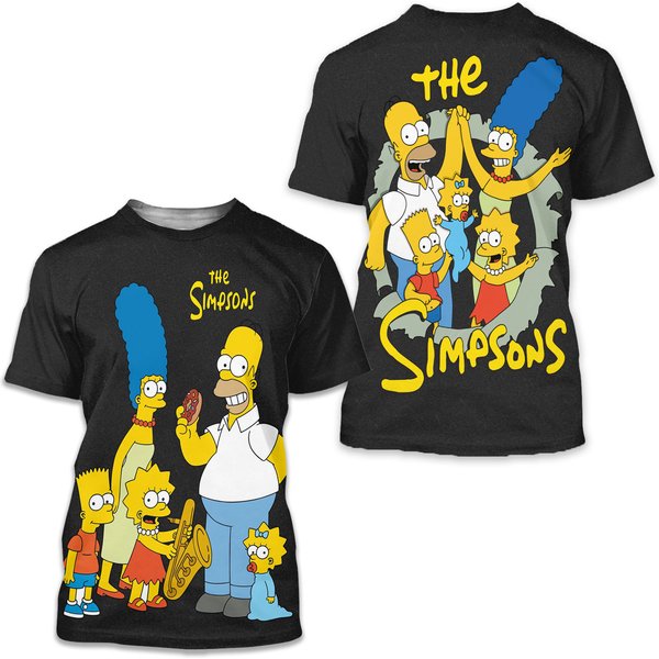 Vintage Simpsons Shirt Matt Groening Family Cartoon Bart Omer Donuts Tv Movie-image