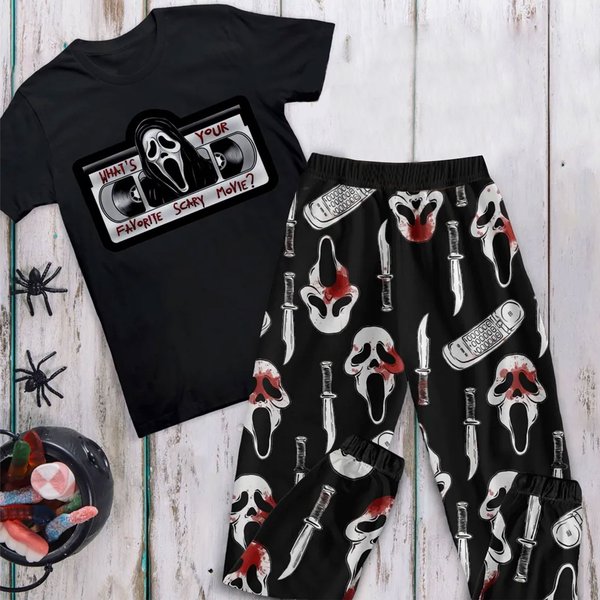 What's Your Favorite Scary Movie Halloween Pajamas Set, Family Christmas Pajamas Set