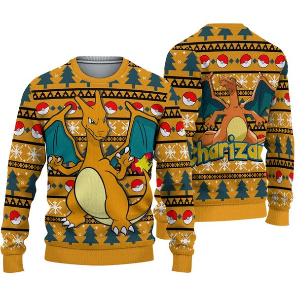 Charizard Ugly Christmas Sweater - Festive Style-image