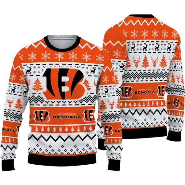 Cincinnati Football Ugly Christmas Sweater, Cincinnati Football Knit Pattern Ugly Christmas 3d Sweater