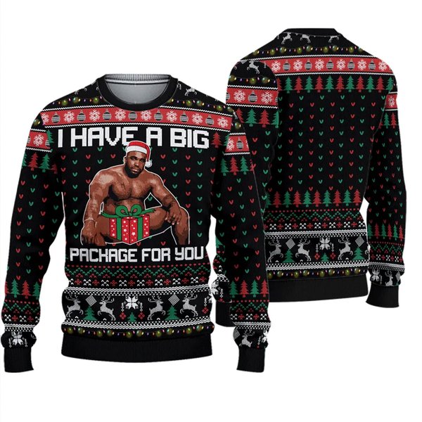 Funny Bed Room Meme I Have A Big Package 3D Sweater-image