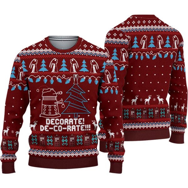 Funny Daleks Symbol 3D Christmas Ugly Sweater-image