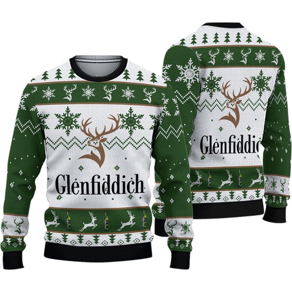 Glenfiddich Whiskey Christmas Ugly Sweater, Whiskey Ugly Sweater-image