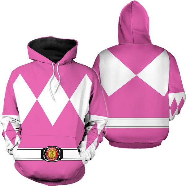 Halloween Pink Ranger Mighty Morphin 3D Hoodie Jogger Sets-image