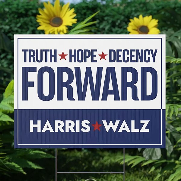 Harris Walz Yard Sign | Truth Hope Decency Forward-image