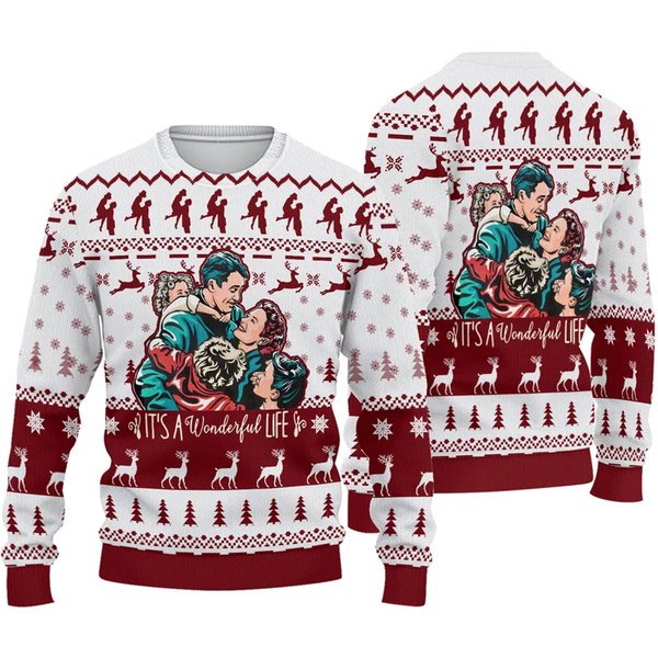Vintage It's A Wonderful Life Family Ugly Christmas Sweater-image