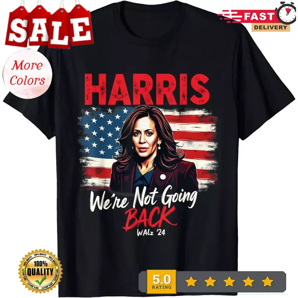 Kamala Harris And Tim Walz 2024 Usa Flag T-Shirt-image