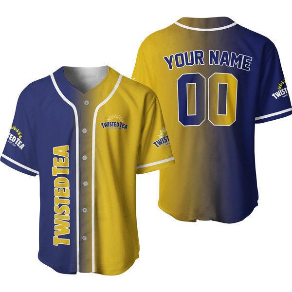 Personalized Gradient Twisted Tea Baseball Jersey-image