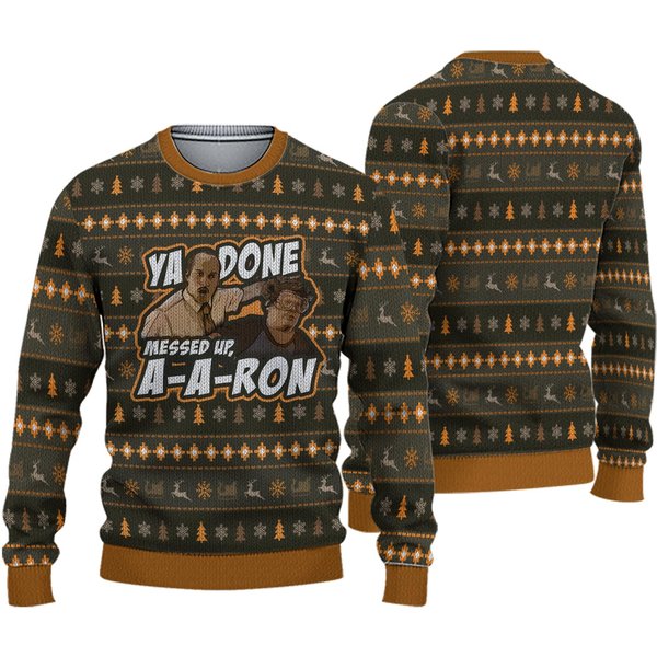 Ya Done Messed Up Aaron Key And Peele Ugly Christmas Sweater, Christmas Sweater-image