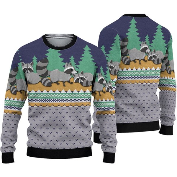 Raccoon Christmas Ugly Christmas Sweater-image