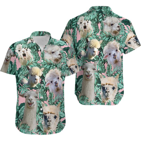 Tropical Llama Hawaii Shirt, Soft Llama Summer Shirt-image